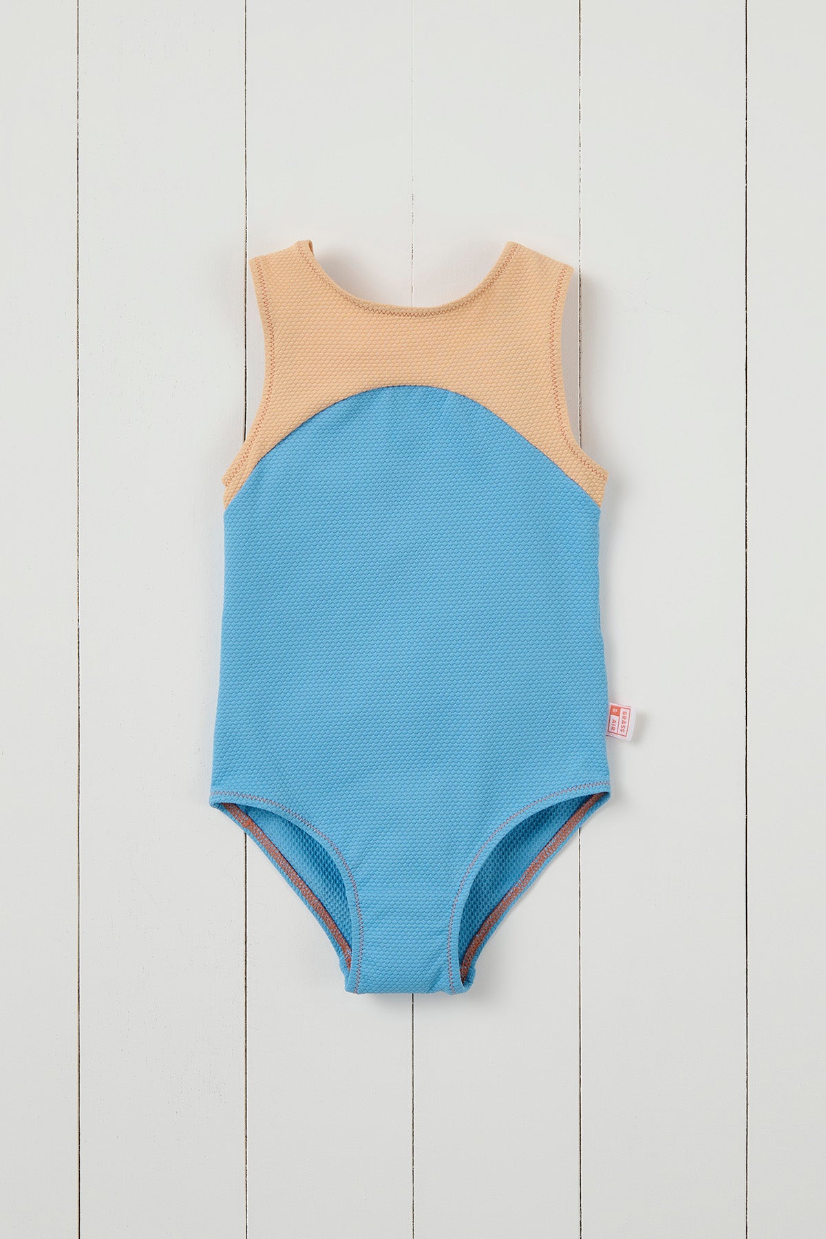 Cornflower Blue Ribbed Kids Swimsuit