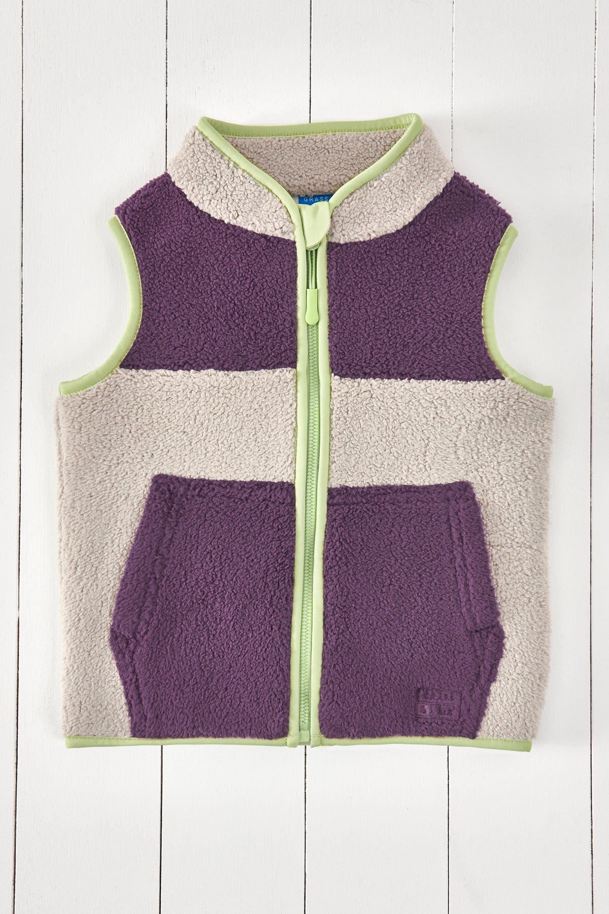 Kids Geothermal Grey & Amethyst Purple Borg Gilet