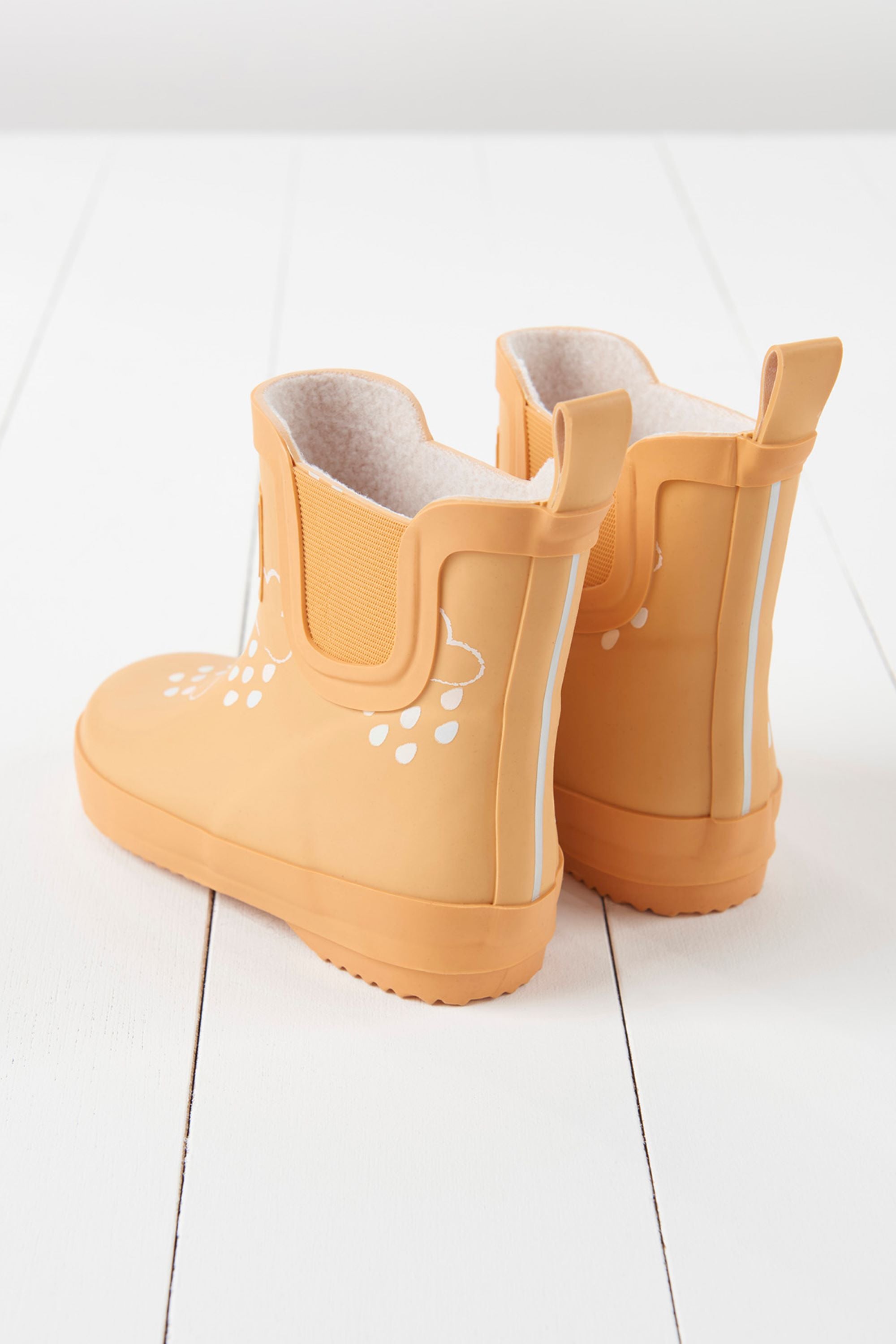 Peach Short Colour Changing Kids Wellies